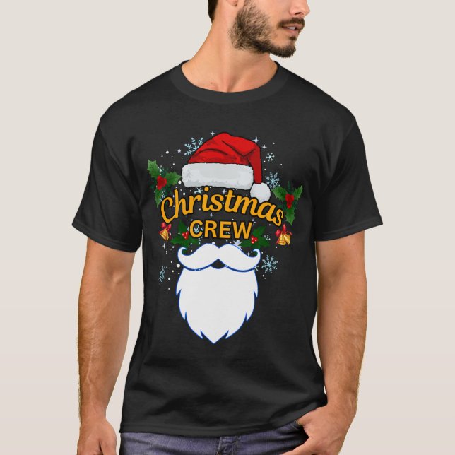 Crew Weihnachtsmannmütze und Bart T-Shirt (Vorderseite)