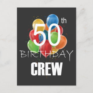 Crew zum 50. Geburtstag 50 Party Crew Gruppe Postkarte