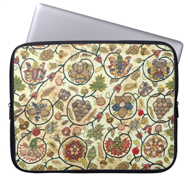 Crewel Work Stickerei Obst und Blume Laptopschutzhülle (Vorderseite)
