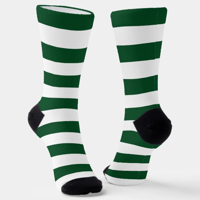 Crews mit grünen Streifen Socken (Gewinkelt)