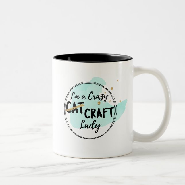 Crezy Handwerks-Dame Mug - aquamarin Zweifarbige Tasse (Rechts)