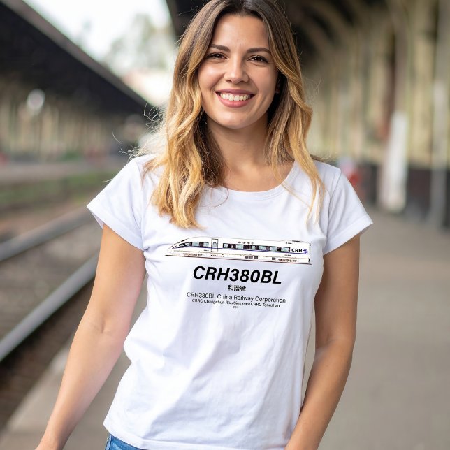 CRH380BL China Eisenbahn Hochgeschwindigkeits-Elek T-Shirt (CRH380BL China Railway High-Speed Electric Train. Womens Basic T-Shirt)