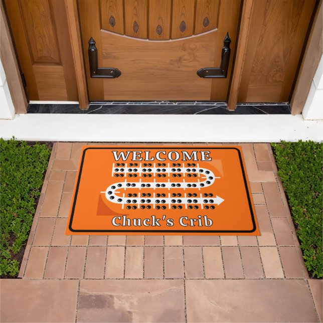 Cribbage Board Personalized Orange Welcome Crib Fußmatte (Außenbereich)