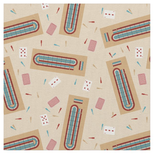 Cribbage Game Board und Spielelemente Gemustert Stoff (Nahaufnahme)