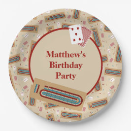 Cribbage Game Themed Personalisiertes Party Pappteller