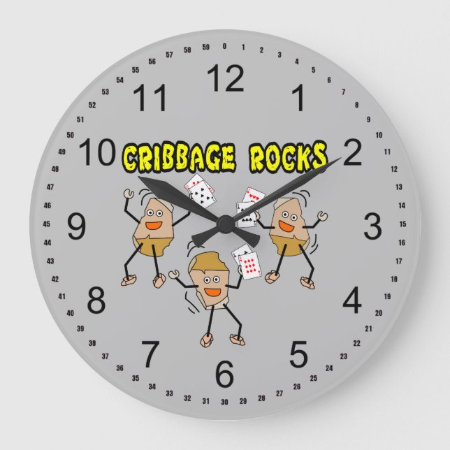 Cribbage Große Wanduhr (Vorderseite)