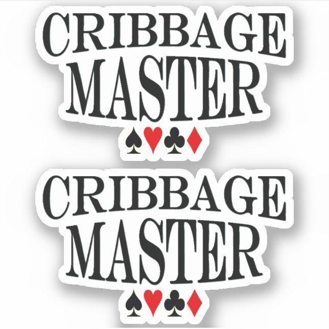 Cribbage Master 2x Vinyl Aufkleber (Vorderseite)