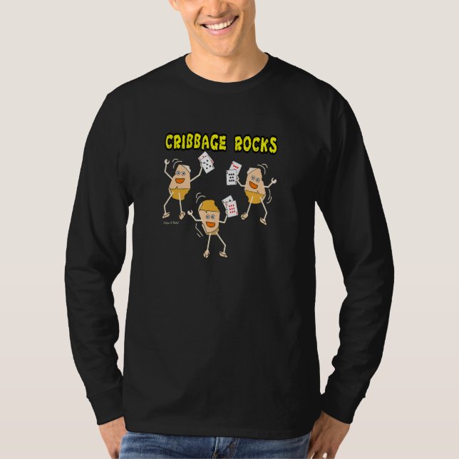 Cribbage Rocks Card Game T-Shirt (Vorderseite)