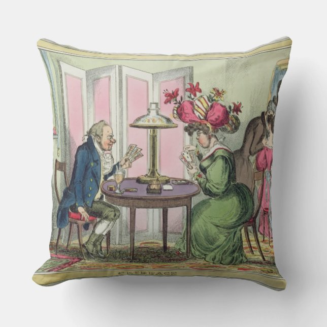 Cribbage, veröffentlicht von Thomas McLean, London Kissen (Vorderseite)