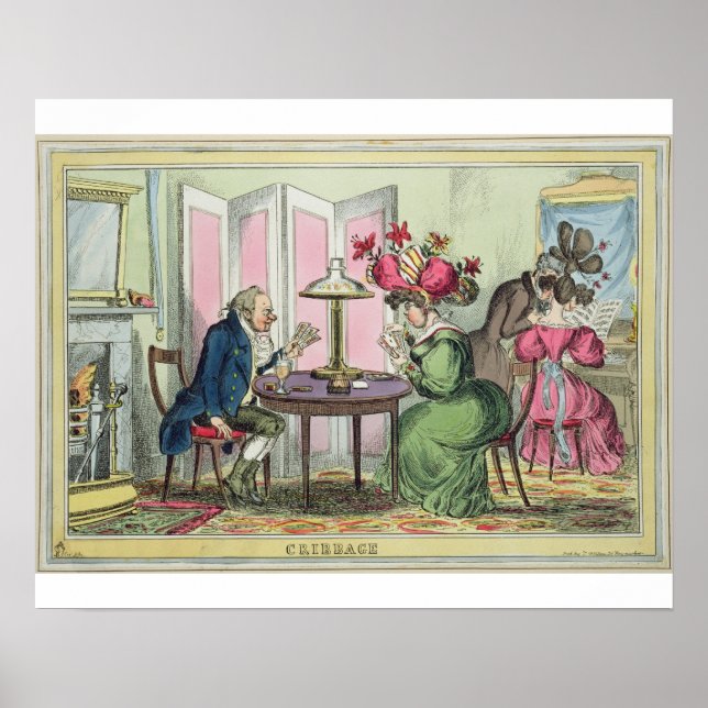 Cribbage, veröffentlicht von Thomas McLean, London Poster (Vorne)