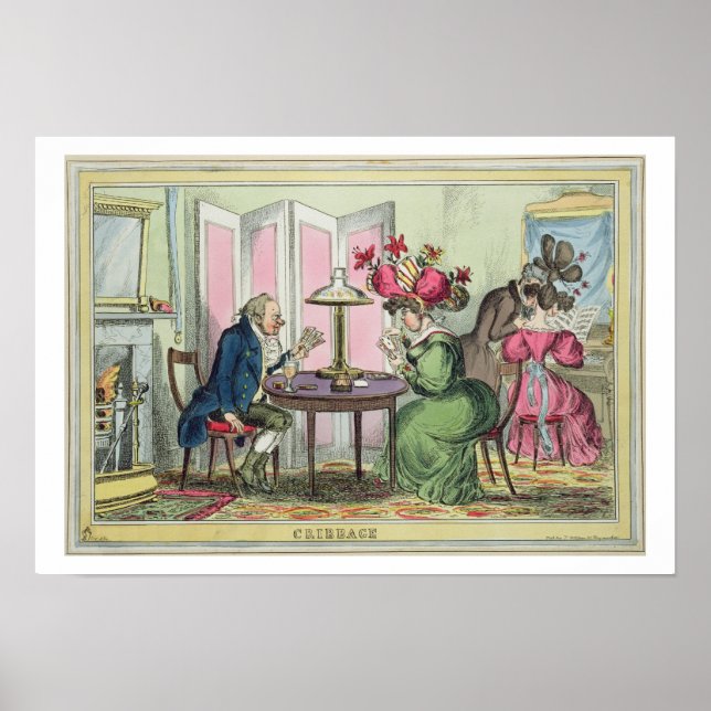 Cribbage, veröffentlicht von Thomas McLean, London Poster (Vorne)