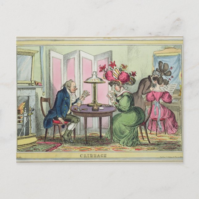 Cribbage, veröffentlicht von Thomas McLean, London Postkarte (Vorderseite)