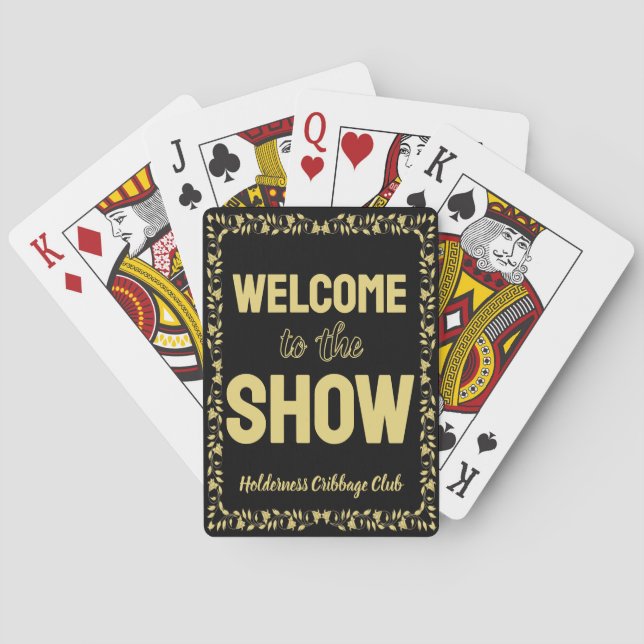 Cribbage Welcome to the Show Personalized Gold Spielkarten (Rückseite)