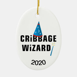 Cribbage Wizard Keramik Ornament