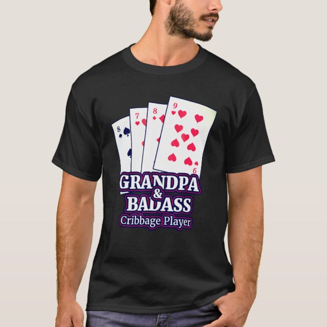 Cribbage zum Spielen von Kartenboard-Spielern T-Shirt (Vorderseite)