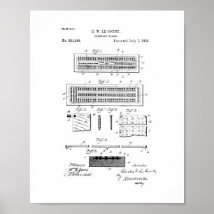Cribbbage Board Patent Poster