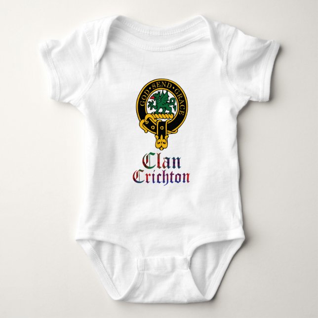 Crichton nennen schottischer Wappentartan-Clan Baby Strampler (Vorderseite)