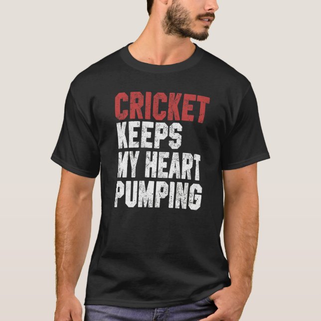 Cricke For Men Women Bearded Cricket Dad Coach T-Shirt (Vorderseite)