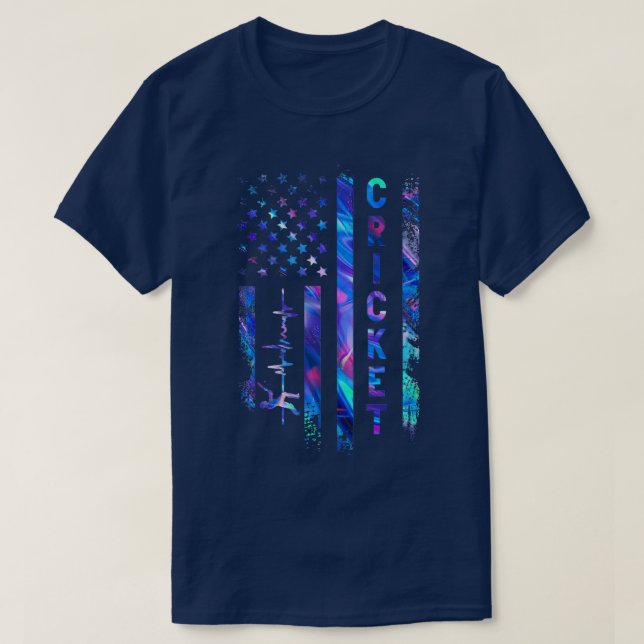 Cricket American Flag Color T-Shirt (Design vorne)