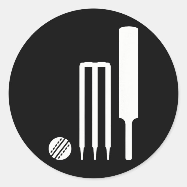 Cricket-Ausrüstung Runder Aufkleber (Vorderseite)