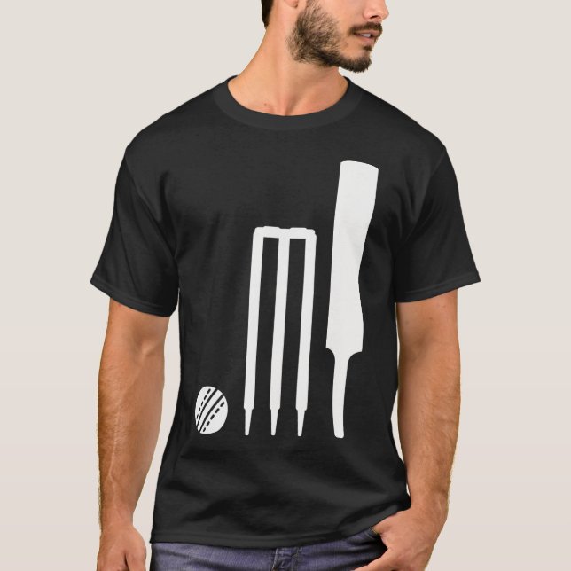 Cricket-Ausrüstung T-Shirt (Vorderseite)