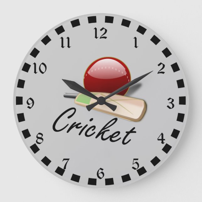 Cricket Ball, beliebtes Design Große Wanduhr (Vorderseite)