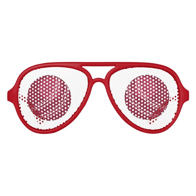 Cricket Ball Fun Cricketer Party Partybrille (Vorderseite)