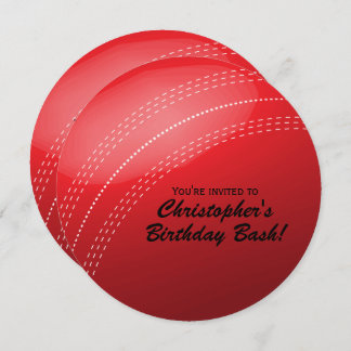 Cricket Ball Geburtstagspartei Einladung
