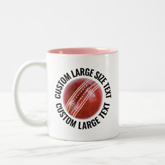 Cricket Ball & Großer Text PINK 11oz Benutzerdefin Zweifarbige Tasse