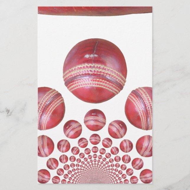 Cricket Ball Print des Sportlover Briefpapier (Vorderseite)