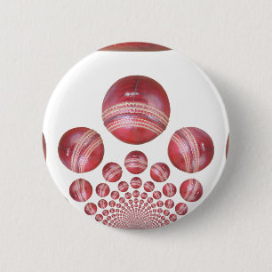 Cricket Ball Print des Sportlover Button