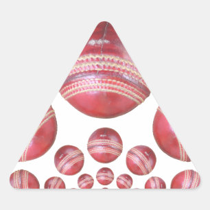 Cricket Ball Print des Sportlover Dreieckiger Aufkleber