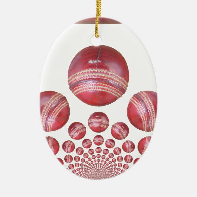 Cricket Ball Print des Sportlover Keramik Ornament (Vorne)