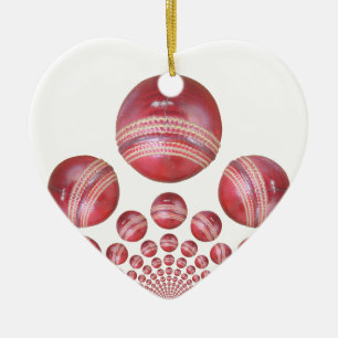 Cricket Ball Print des Sportlover Keramikornament
