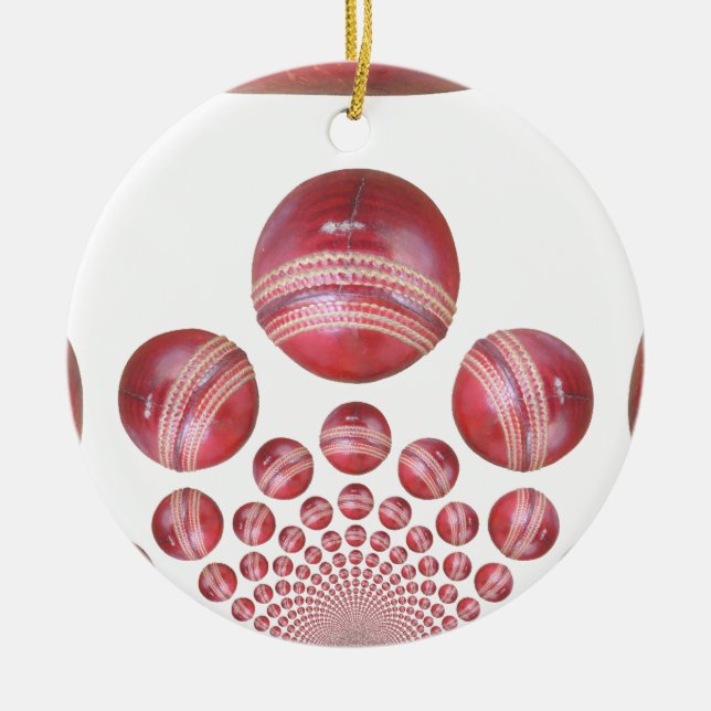 Cricket Ball Print des Sportlover Keramikornament (Vorne)