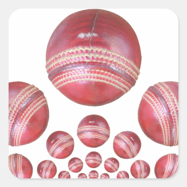 Cricket Ball Print des Sportlover Quadratischer Aufkleber (Vorderseite)