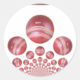 Cricket Ball Print des Sportlover Runder Aufkleber