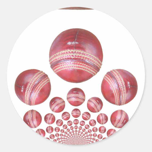 Cricket Ball Print des Sportlover Runder Aufkleber (Vorderseite)