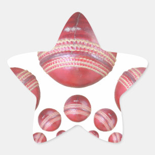 Cricket Ball Print des Sportlover Stern-Aufkleber