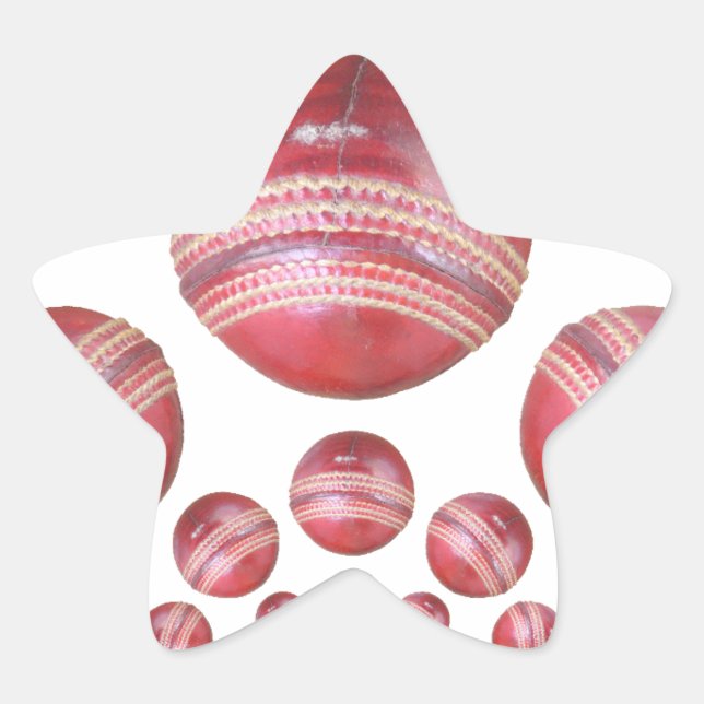 Cricket Ball Print des Sportlover Stern-Aufkleber (Vorderseite)