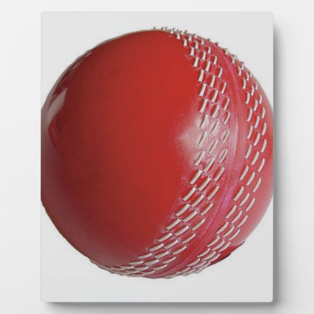Cricket Ball Red Anpassen mit Ihrem Namen Fotoplatte (Vorderseite)
