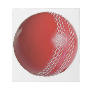 Cricket Ball Red Anpassen mit Ihrem Namen Notizblock