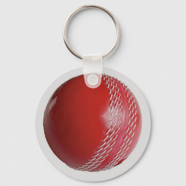 Cricket Ball Red Anpassen mit Ihrem Namen Schlüsselanhänger (Vorderseite)