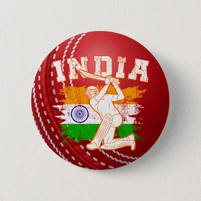 Cricket Ball Red Customizing Indian Cricket Player Button (Vorderseite)