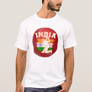 Cricket Ball Red Customizing Indian Cricket Player T-Shirt