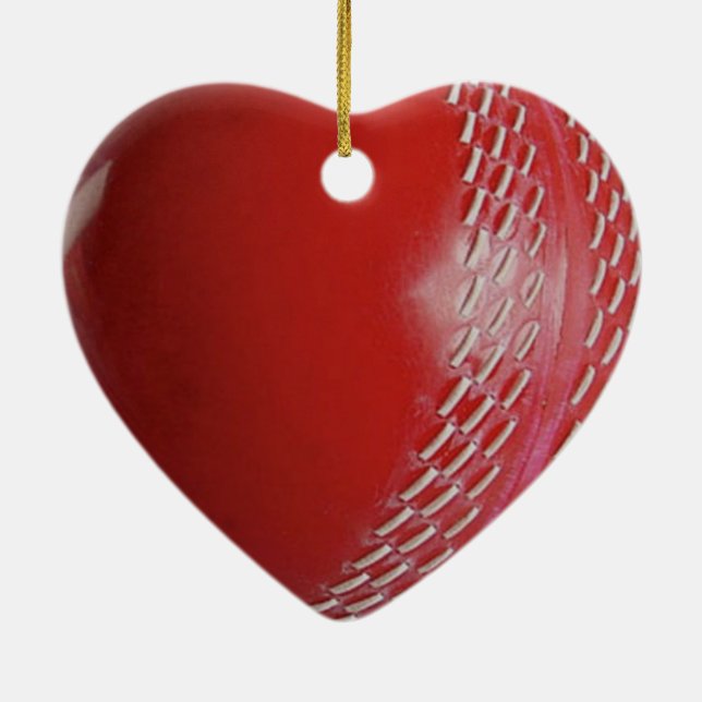 Cricket Ball Red passen sich Ihrem Namen an Keramik Ornament (Hinten)