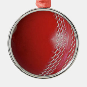 Cricket Ball Red passen sich Ihrem Namen an Ornament Aus Metall