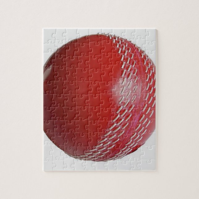 Cricket Ball Red passen sich Ihrem Namen an Puzzle (Vertikal)
