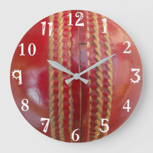 Cricket Ball Round Clock Große Wanduhr