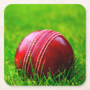 Cricket Ball Sport personalisieren Sie es mit Text Rechteckiger Pappuntersetzer
